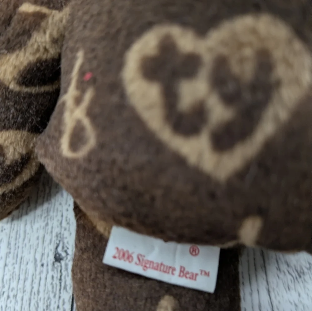 Ty Signature Brown Floral Stuffed Bear - Picture 5 of 5